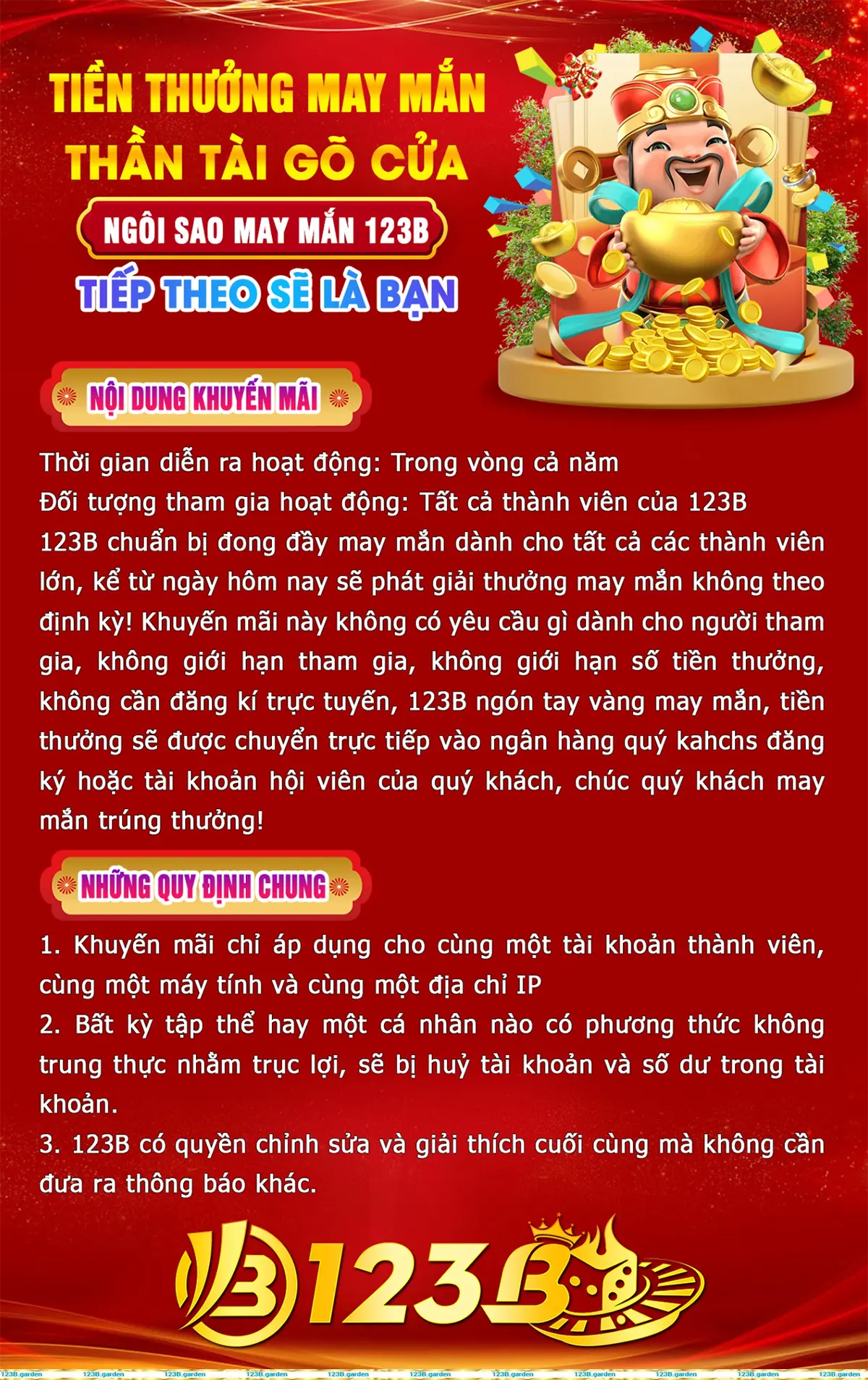 123B khuyến mãi than tai go cua