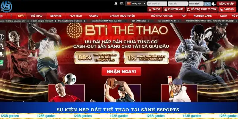 Sự kiện nạp đầu thể thao tại sảnh Esports